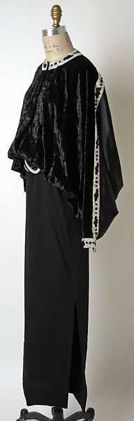 Evening dress, James Galanos (American, Philadelphia, Pennsylvania, 1924–2016 West Hollywood, California), silk, velvet, leather, American