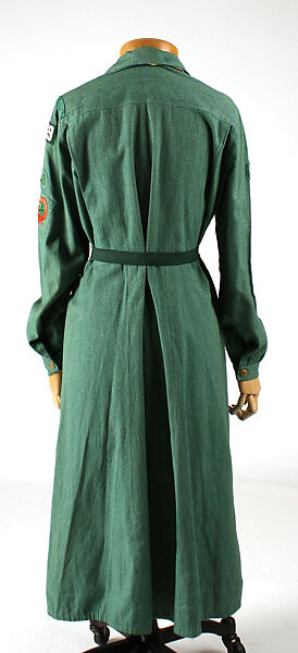 Uniform, Mainbocher (French and American, founded 1930), cotton, elastic, metal, American