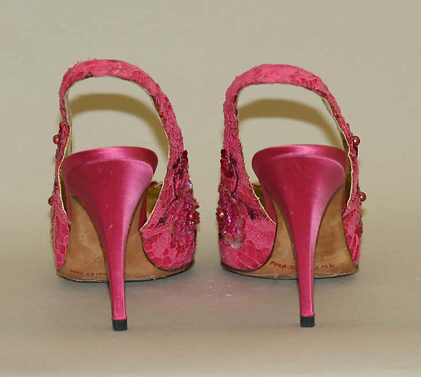 Evening pumps, House of Dior (French, founded 1946), silk, plastic, cotton, French