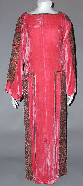 Dress, Babani (French, active ca. 1894–1940), silk, metal, Italian 