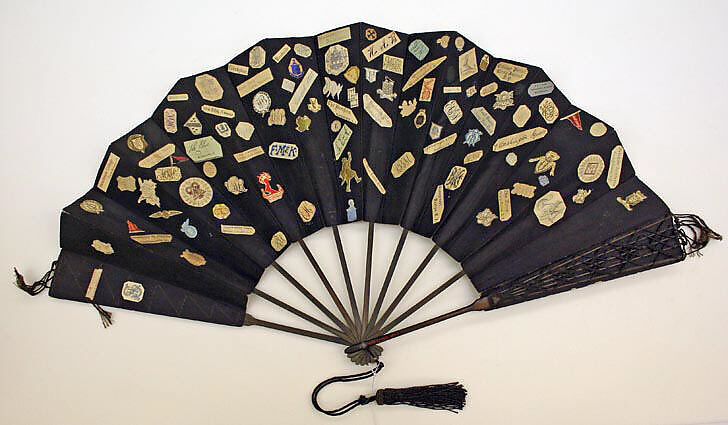 Fan, silk, wood, American
