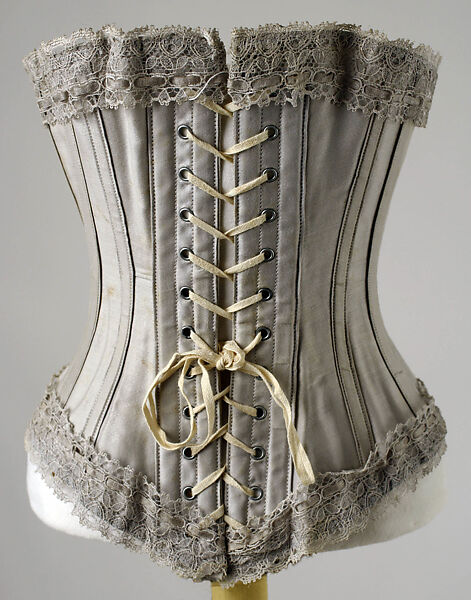 Corset, (a) cotton; (b) lace, probably American