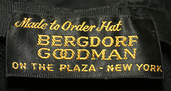 Hat, Bergdorf Goodman (American, founded 1899), silk, cotton, probably American