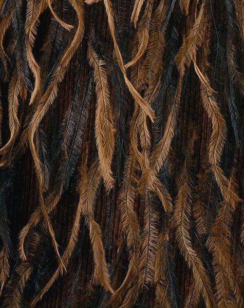 Evening ensemble, House of Balenciaga (French, founded 1937), cotton, feathers, French