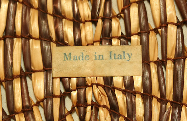 Hat, straw, leather, Italian