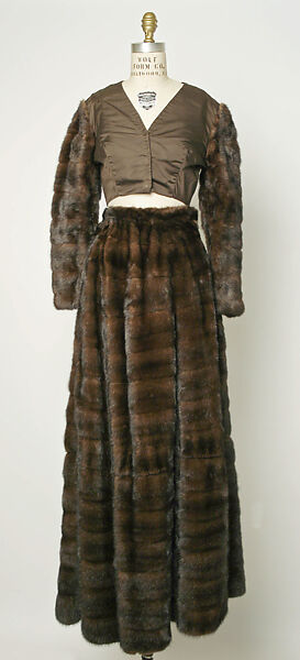 Evening ensemble, Jacques Kaplan (American, Paris 1924–2008 Kent, Connecticut), mink, silk, American