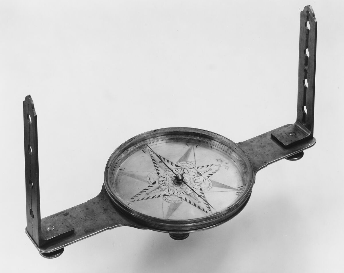 Surveyor's Compass, John Heilig (1765–1841), Brass, poplar, American 