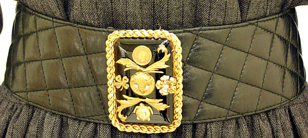 Dress, House of Chanel (French, founded 1910), wool, leather, French