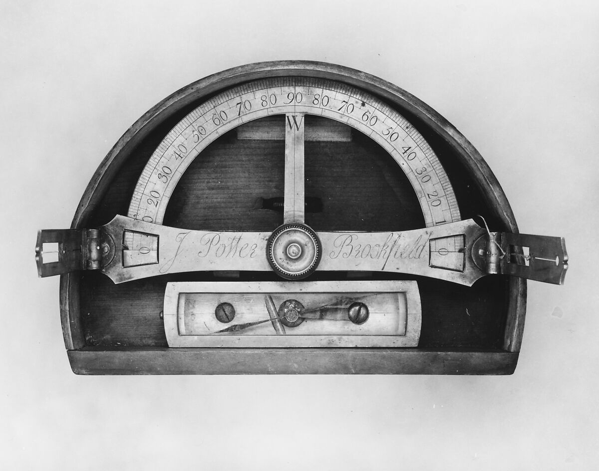 Semi Circumferenter, John Potter (1746–1818), Brass, cherry, white pine, American
