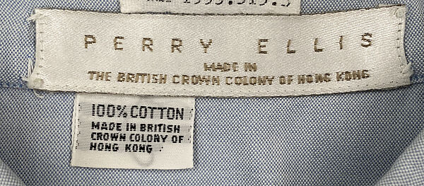 Shirt, Perry Ellis Sportswear Inc. (American, founded 1978), cotton, American