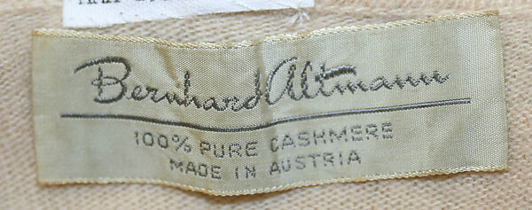 Sweater, Bernhard Altmann (American, founded 1943), cashmere, American