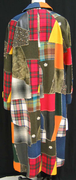 Coat, House of Moschino (Italian, founded 1983), wool, leather, Italian