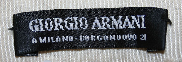 Evening ensemble, Giorgio Armani (Italian, founded 1974), silk, plastic, Italian