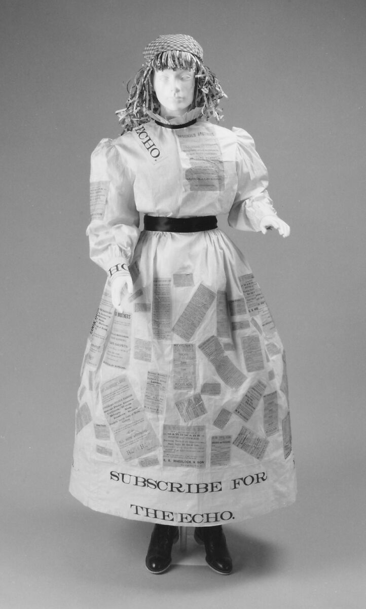 Dress, cotton, paper, American