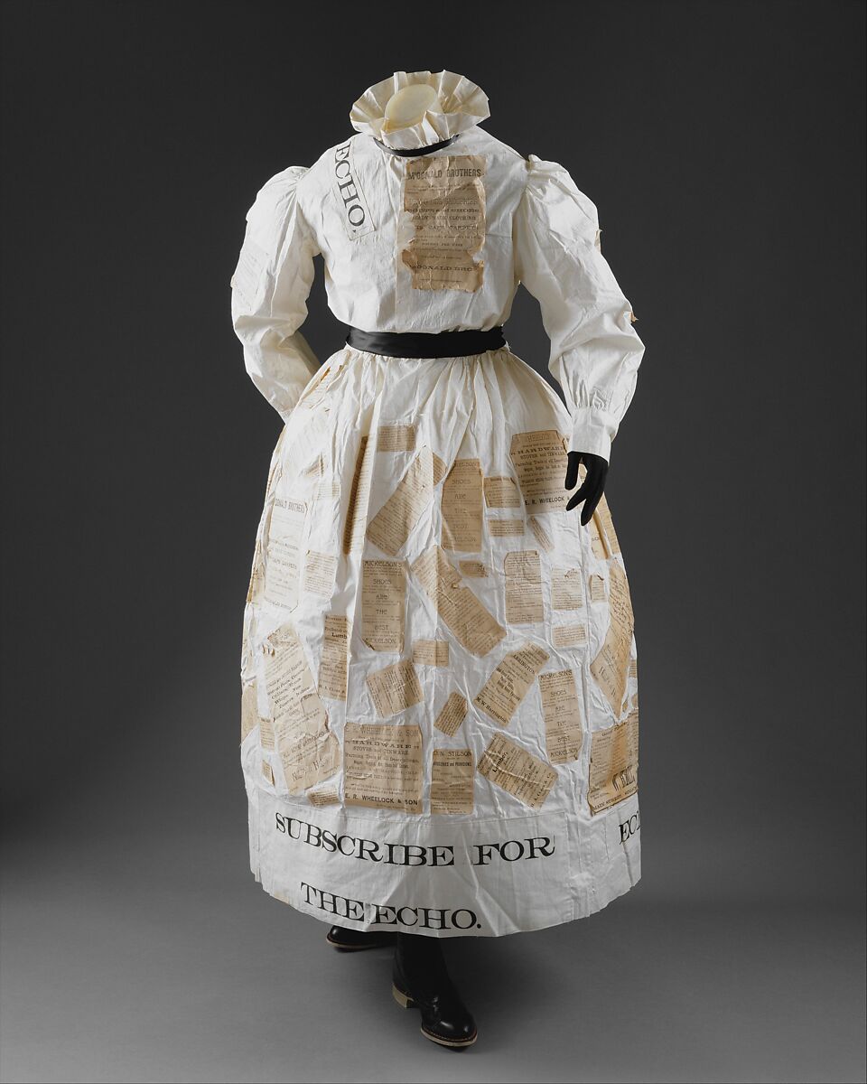 Dress, cotton, paper, American 