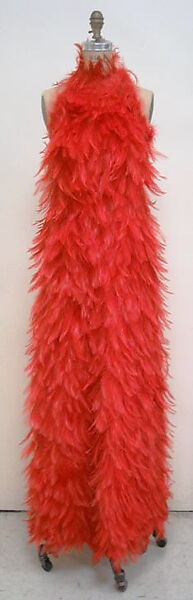 Evening dress, Donald Brooks (American, New Haven, Connecticut 1928–2005 Stony Brook, New York), synthetic fiber, chicken feathers, acetate, American 