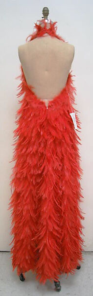 Evening dress, Donald Brooks (American, New Haven, Connecticut 1928–2005 Stony Brook, New York), synthetic fiber, chicken feathers, acetate, American