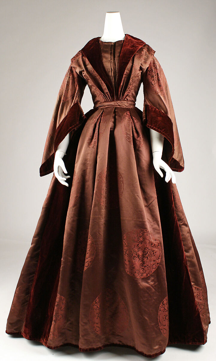 Dress, silk, British