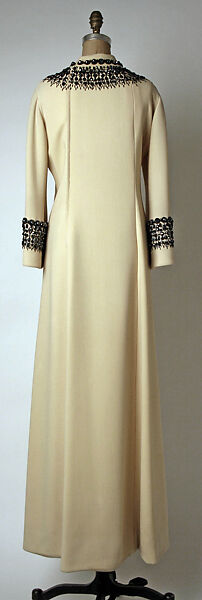 Evening dress, House of Balmain (French, founded 1945), wool, plastic, French