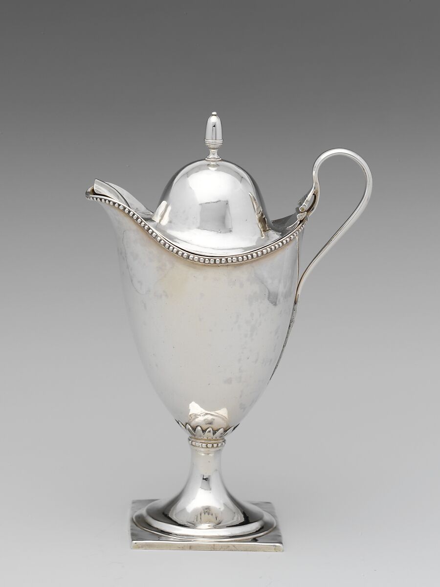 Creampot with later cover, Silver, American 