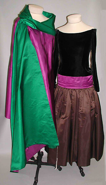 Evening ensemble, Martha, silk, American