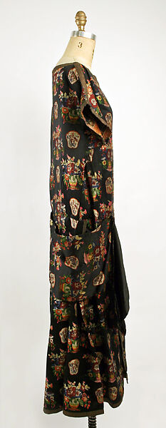 Evening dress, Maison Agnès (French), silk, metal braid, French