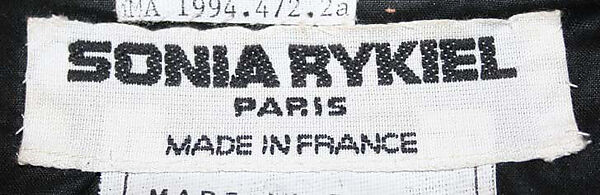 Coat, Sonia Rykiel (French, 1968–2019; 2021–present), cotton, French