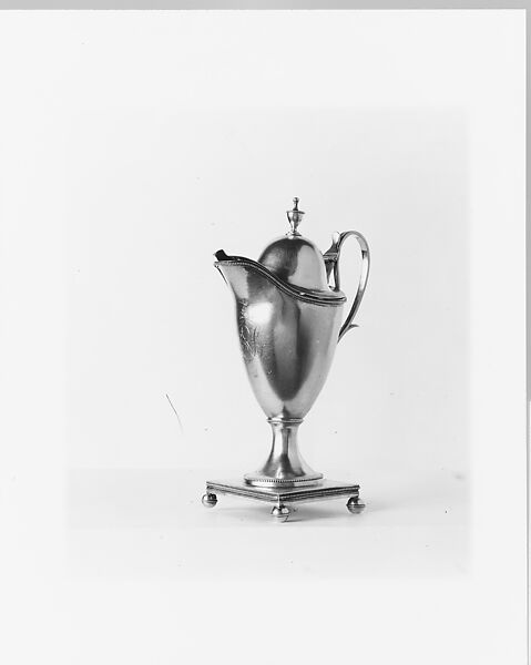 Syrup Jug, Marked by I. C., Silver, American 