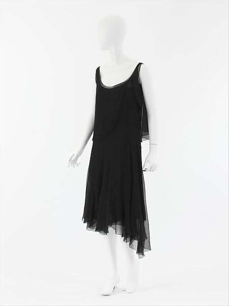 Chanel evening dress 1932, shown front and with capelet. Culture: French  Medium: silk