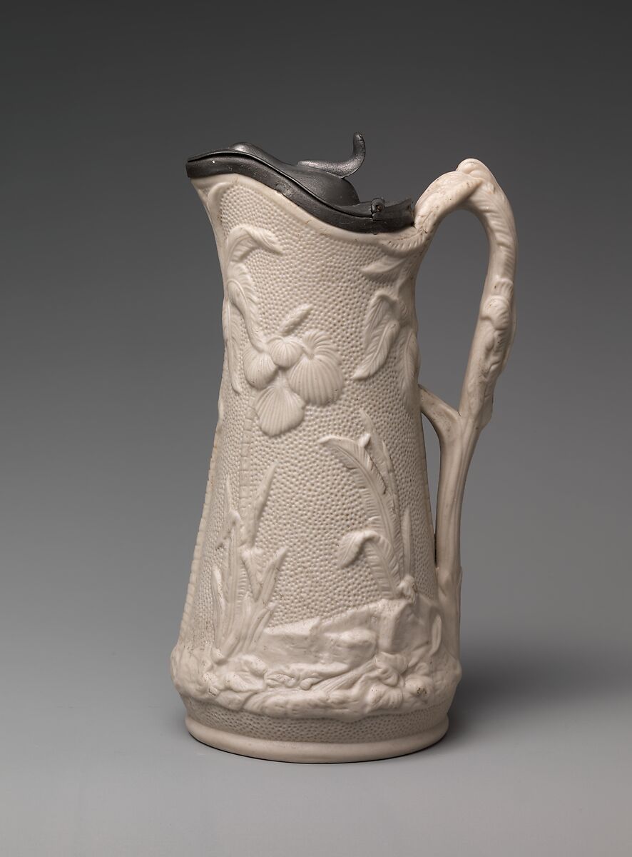 Syrup Jug, United States Pottery Company (1852–58), Parian porcelain, American 