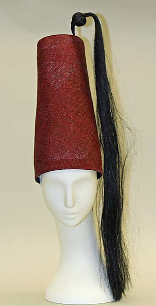 Ensemble, Rifat Ozbek (British, born Turkey, 1953), silk, straw, fur, metal, glass, British