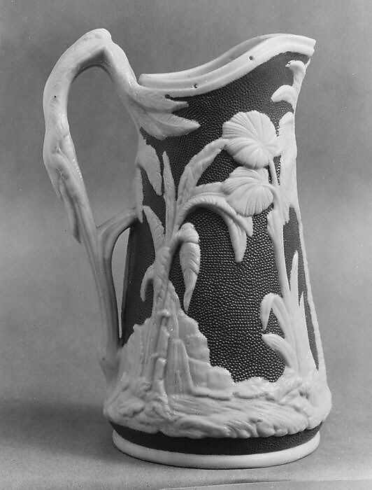 Syrup Jug, United States Pottery Company (1852–58), Parian porcelain, American