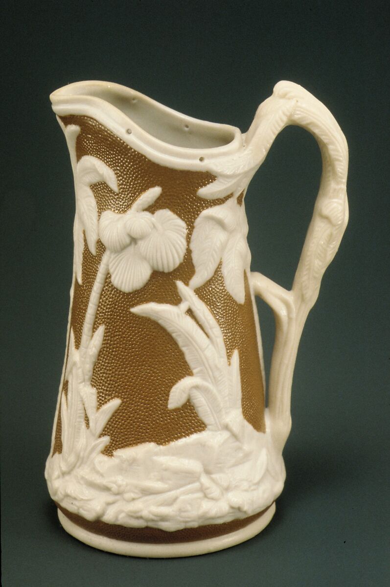 Syrup Jug, United States Pottery Company (1852–58), Parian porcelain, American 