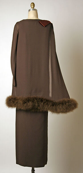 Evening dress, Pierre Cardin (French (born Italy), San Biagio di Callalta 1922–2020 Neuilly), silk, feathers, French