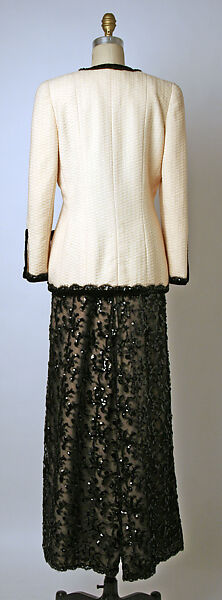 Evening ensemble, House of Chanel (French, founded 1910), wool, synthetic fiber, French