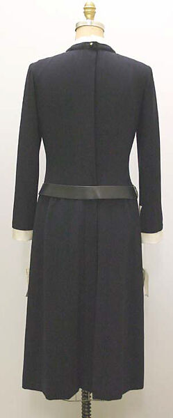 Ensemble, House of Chanel (French, founded 1910), wool, cotton, leather, metal, French