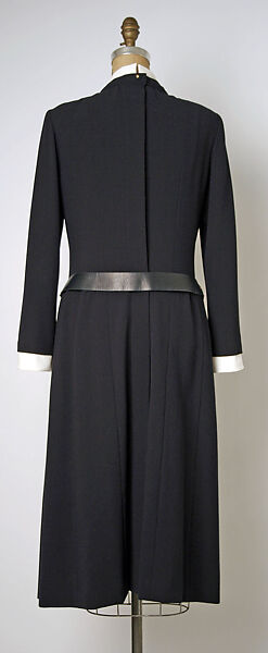 Ensemble, House of Chanel (French, founded 1910), wool, cotton, leather, metal, French