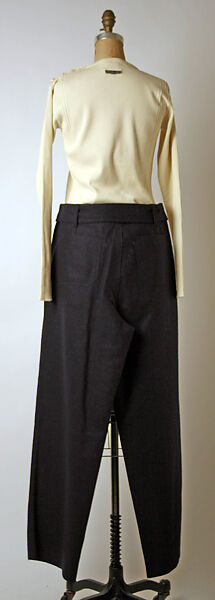 Ensemble, Jean Paul Gaultier (French, born 1952), (a) cotton; (b, c) wool, nylon, French