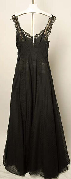 Evening dress, Nettie Rosenstein (American, 1890–1980), synthetic fiber, horsehair, American