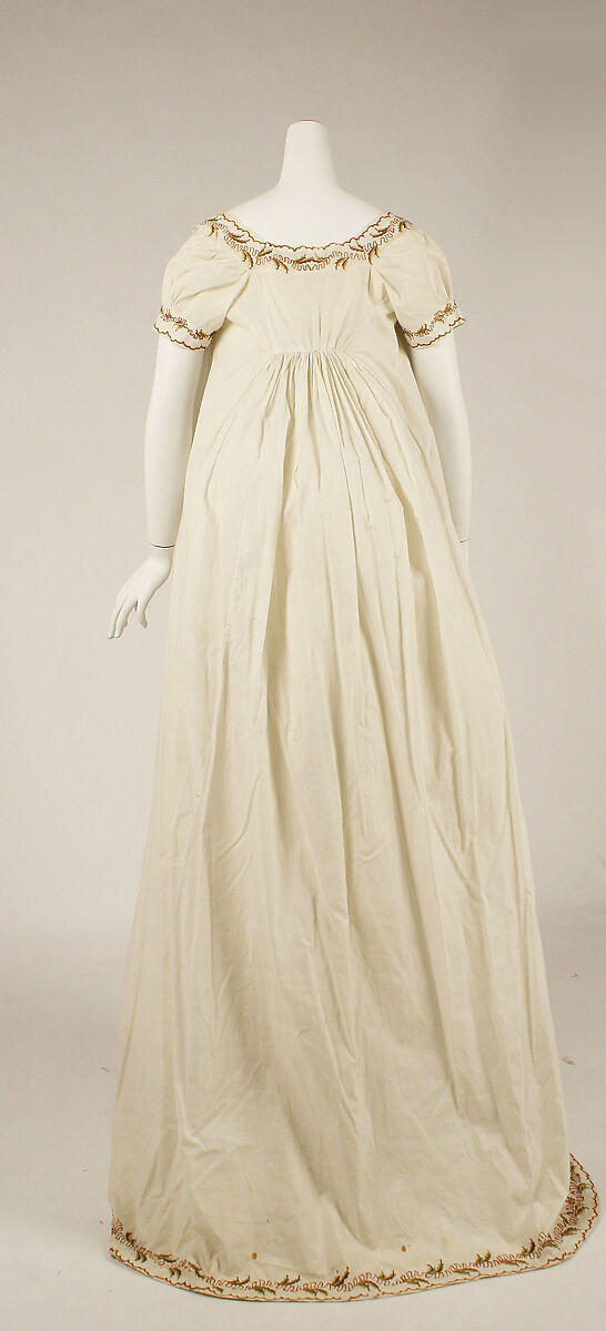 Round gown, cotton, wool, British