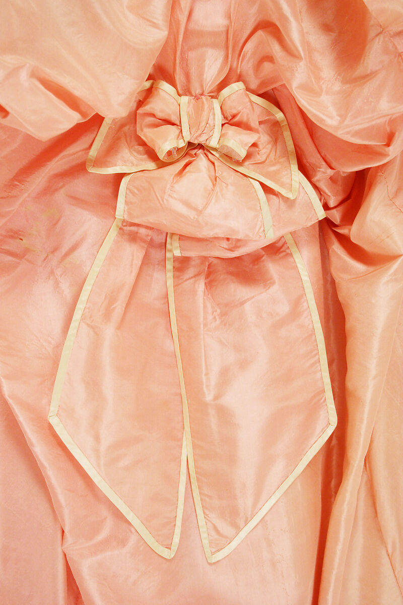 Evening ensemble, (a, b) silk, cotton; (c, d) silk; (e,f) silk, leather, glass, American