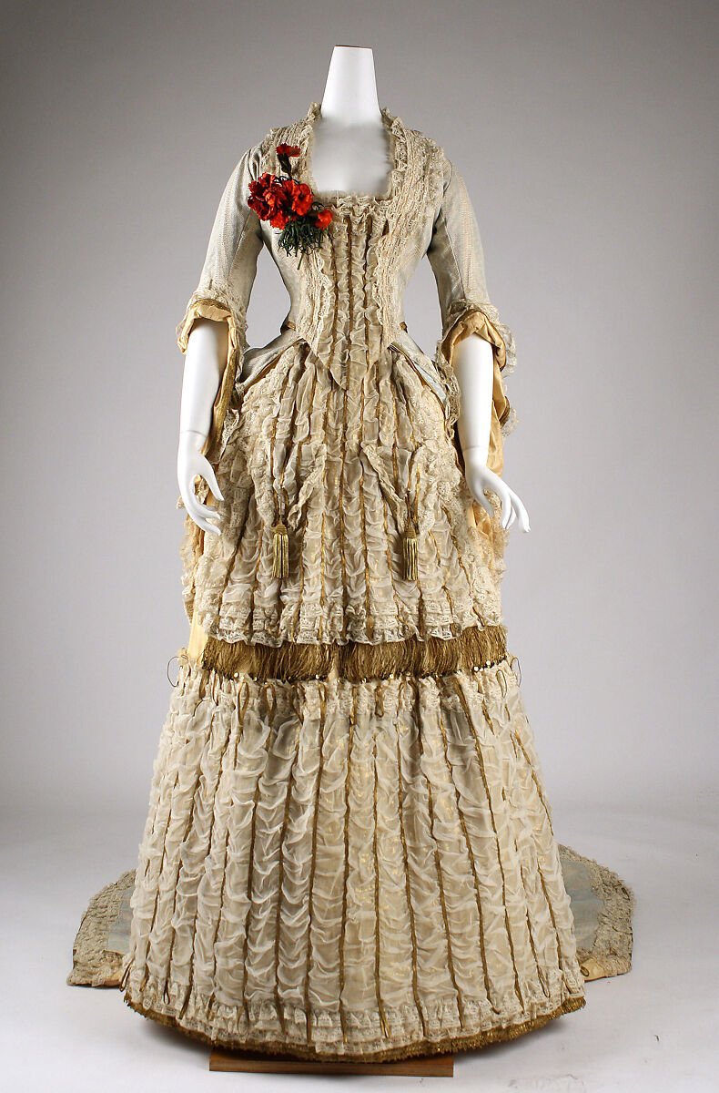 Ball gown, silk, British
