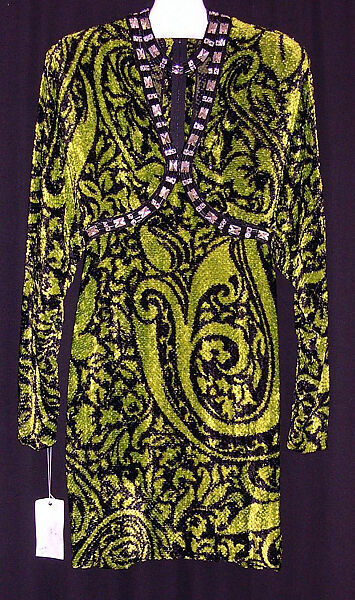 Evening dress, James Galanos (American, Philadelphia, Pennsylvania, 1924–2016 West Hollywood, California), silk, rhinestone, American 