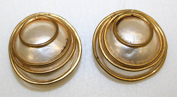 Earrings, metal, plastic, American or European 
