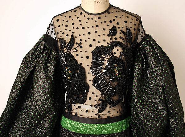 Evening dress, James Galanos (American, Philadelphia, Pennsylvania, 1924–2016 West Hollywood, California), synthetic fiber, plastic, silk, American