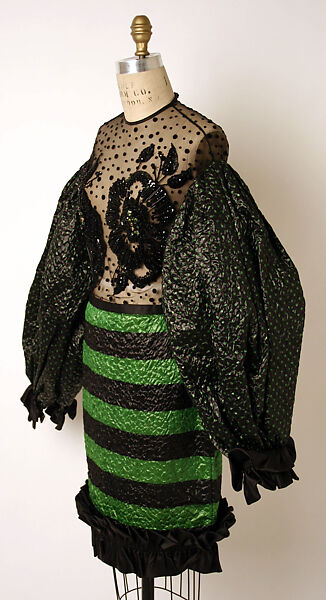 Evening dress, James Galanos (American, Philadelphia, Pennsylvania, 1924–2016 West Hollywood, California), synthetic fiber, plastic, silk, American