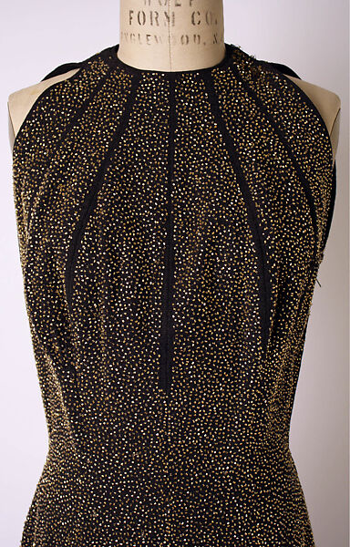 Evening dress, Pauline Trigère (American, born France, Paris 1908–2002 New York), wool, glass, American