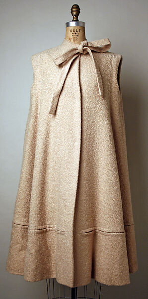 Coat, Pauline Trigère (American, born France, Paris 1908–2002 New York), wool, glass, American 