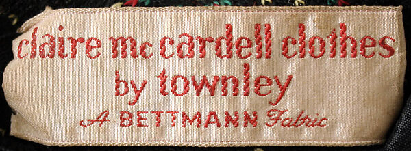 Dress, Claire McCardell (American, 1905–1958), wool, American