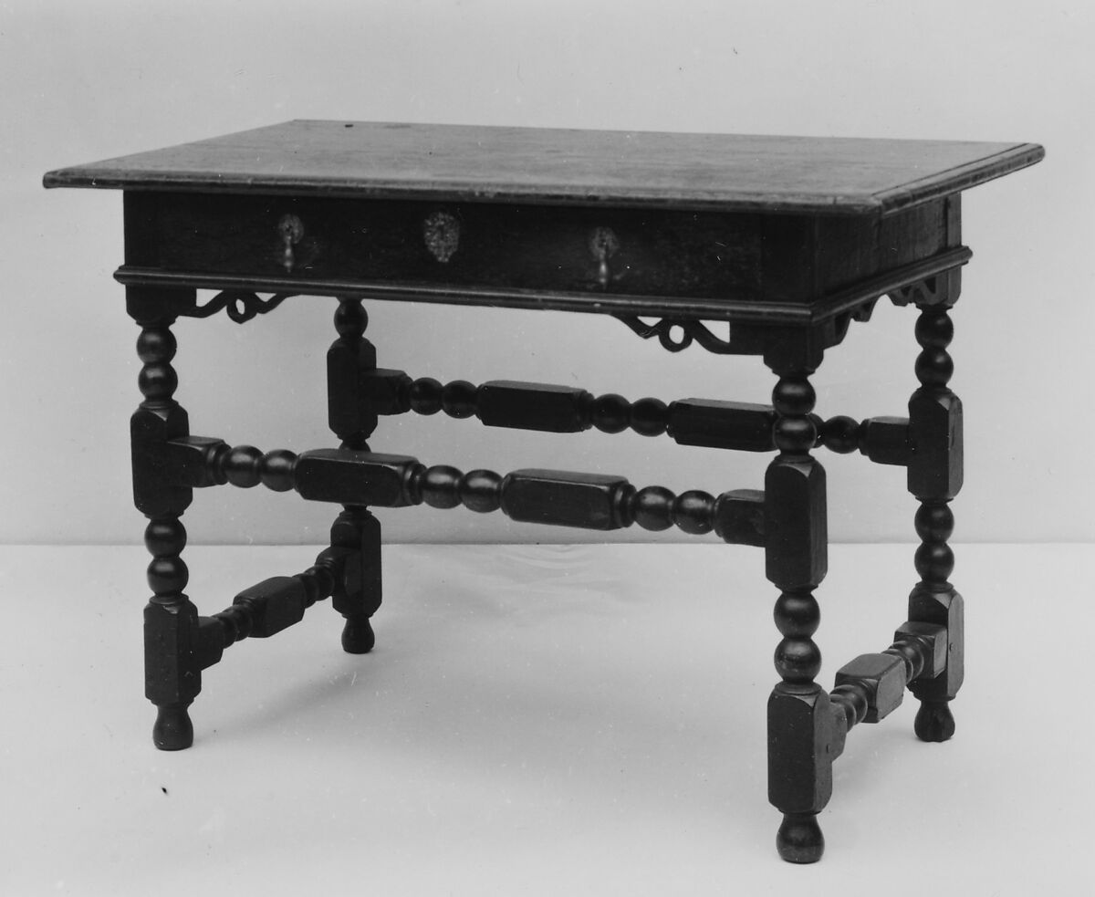 Joined table with drawer, Soft maple, red oak, white pine, American